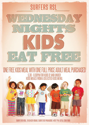 Kids Eat Free Wednesday Nights